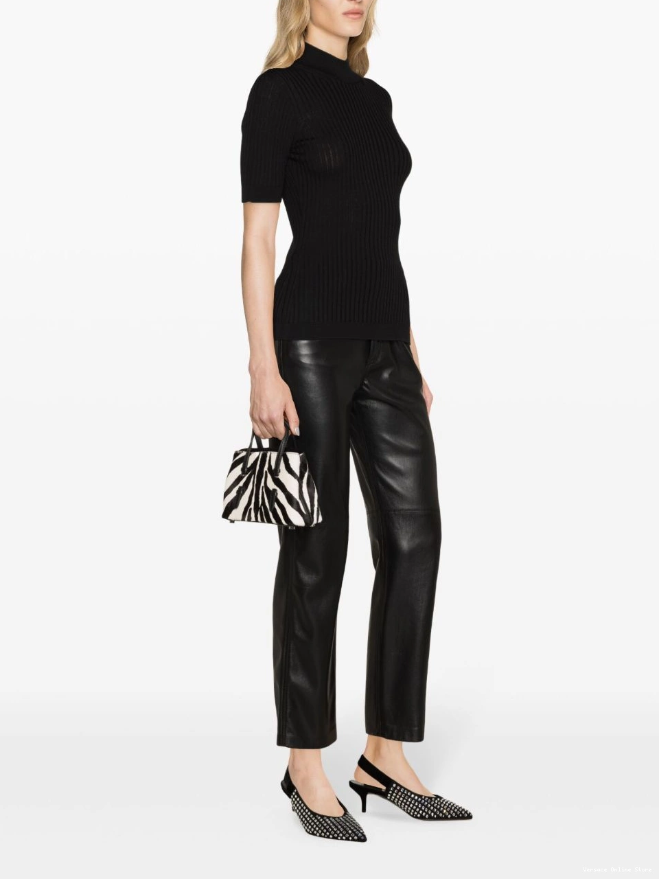 Affordable Women top Versace ribbed-knit wool 0810